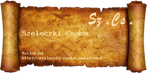 Szeleczki Csaba névjegykártya